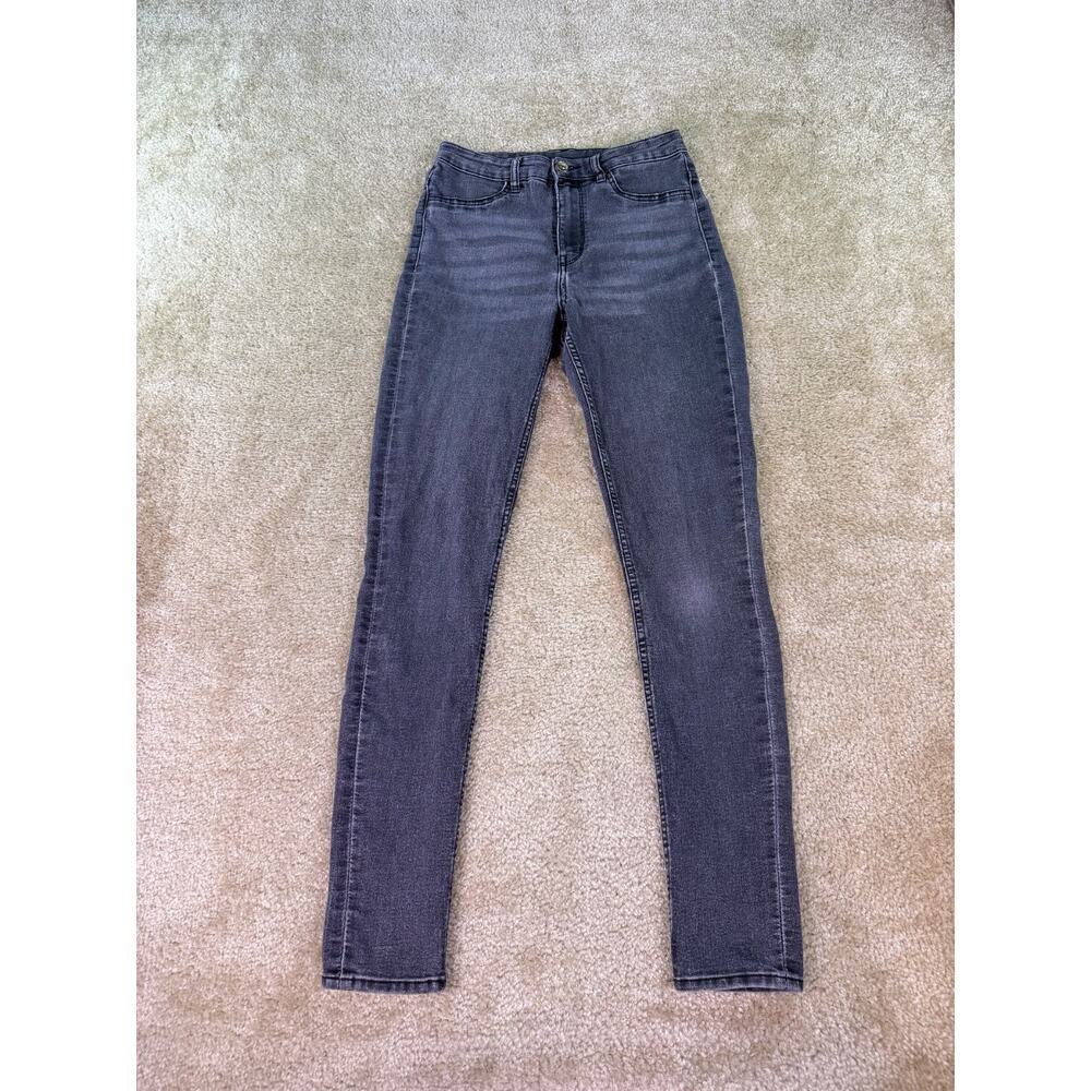H&M DIVIDED Women's Black Denim Skinny Jeans Size 4 Stretch C348